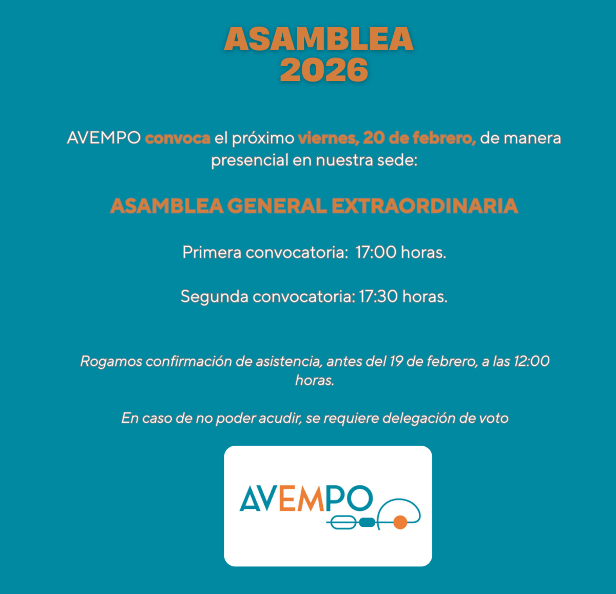 AVEMPO convoca Asamblea General Extraordinaria para crear un servicio de neuropsicología